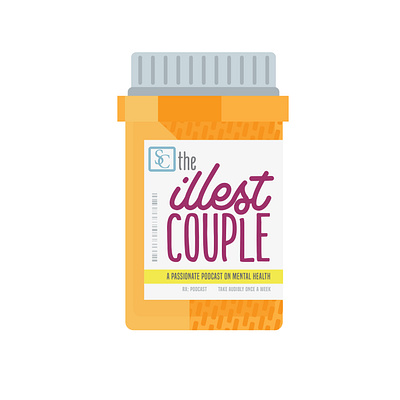 Illest Couple Podcast Branding adobe illustrator branding design graphic design illustration logo mental health pins podcast prescription bottle sticker typography vector