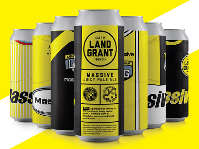 Massive Collector's Cans 16oz beer beer art beer branding beer can beer label blac brewing can columbus columbus crew sc craft beer crew mls mockup ohio soccer tallboy yellow