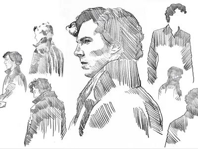 Sherlock design graphite illustration sherlock holmes
