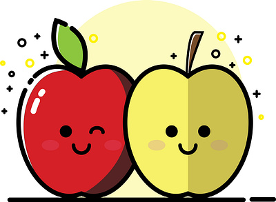 flat design apples ai flat icon flatdesign icon vector