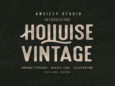 Holluise Vintage (Extra Badges Logos) branding design display font font font design fonts graphic design graphics lettering logo logo design logotype retro font sans serif font typeface typeface design typefaces typography vintage font vintage lettering