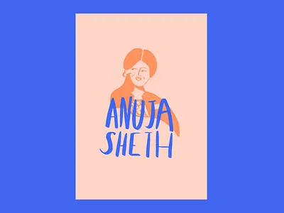 Women in STEM, Speaker blue illustration portrait