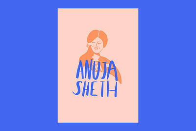 Women in STEM, Speaker blue illustration portrait