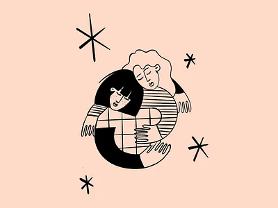 Free Hugs design hug illustration pastel portraits