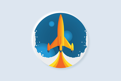 Rocket Illustration gradient icon illustration logo minimal skookum vector