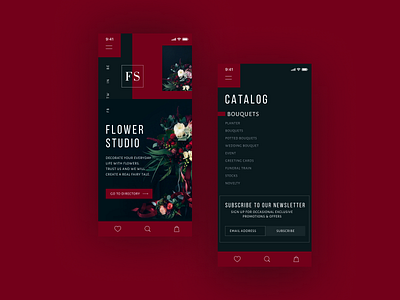 Flower studio color flower mobile mobile design shop store ui uiux uiuxdesign ux webdesign