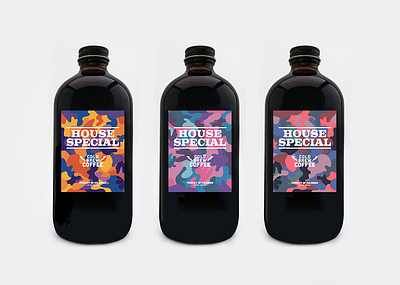 House Special Cold Brew Labels branding coffee cold brew illustrator label label design label packaging photoshop product design