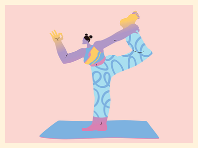 psychedelic yogini no 2 2d character color design flat illustration minimal vector web website yoga