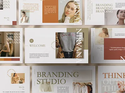 NIRVANA - Brand Powerpoint Template art brand branding concept creative design development graphic design graphics minimal powerpoint powerpoint design powerpoint presentation powerpoint template powerpoint templates presentation presentations screen design template web design