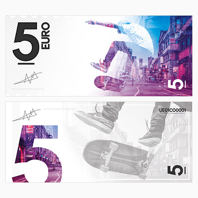 Billet 5 Euro banknotes billet dribbbleweeklywarmup france french money skate