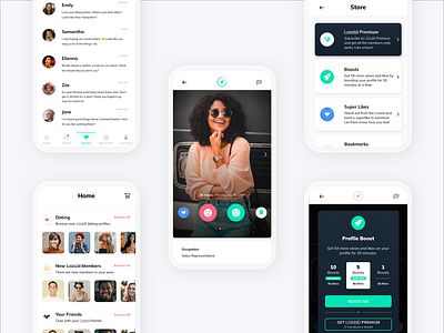 Dating App app application clean dating dating app design minimal mobile mobile design simple ui user experience ux white
