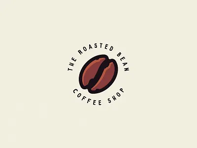 The roasted bean coffee shop branding design logo