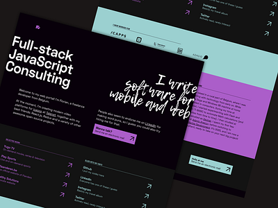 flovandotbe corporate dark gatsby neon website