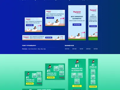 Google Ads Banner - Pepipost branding iconography illustrator photoshop