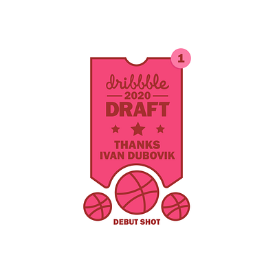 Dribbble Debut basketball debut design dribbble draft dribbble invitation illustration pink vector