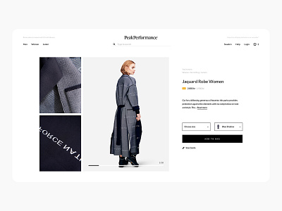 Peak Performance - Product page black and white design designer ecommerce light peak peak performance scandinavian design ui ui designer user experience user interface design ux ux design ux designer uxdesign web web designer website white