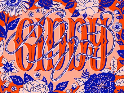 Giddy Up country cowboy cowgirl design floral flower pattern giddy up illustration kacy musgraves lettering lettering art lettering artist rope typography western yeehaw