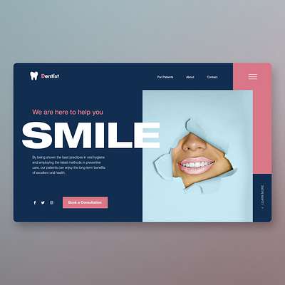 Smile Landing page UI app design clean ui dentist dentistry graphic design homepage landingpage teeth ui uidesign ux webdesign website design