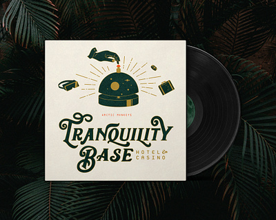 Arctic Monkeys Tranquility Base Hotel and Casino Concept Art album arctic monkeys art direction base casino concept hotel hotels leaves moon logo music record sci fi space tranquility typography