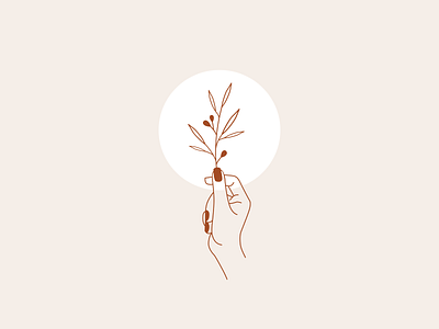 Handdrawn Icon branding drawing hand drawn hand icon identity illustration logo olive branch twig