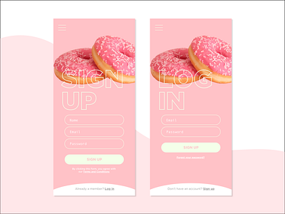 #001 // Sign Up dailyui dailyui 001 donuts sign up sketchapp ui