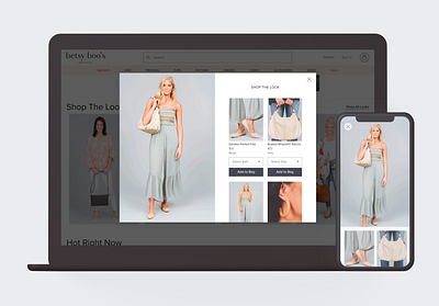 Boutique Shop The Look Modal boutique commerce design designs ecommerce product shopify shopify store ui ui design ux ux design