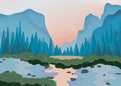 Mountain Landscape affinity designer creation design illustration landscape landscape illustration mountains river texture vector