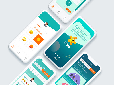 Kids iOS Mental Health App animation app design game art game design illustration ios mental health tracker app ui ux vector visual design visual identity