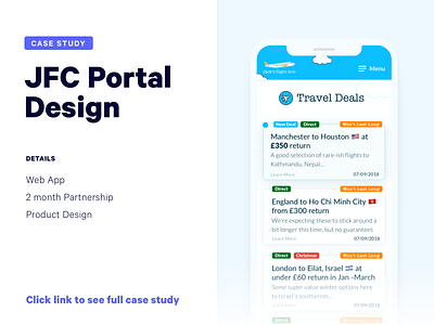 JFC Case Study | Web App Portal app deal design design system flights interface message mobile portal product design travel ui ux web