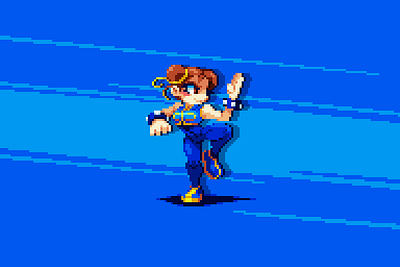 Chun Li game gaming illustration pixel pixel art