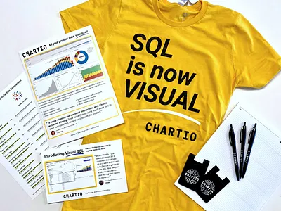 Chartio event swag early 2020 collateral company branding corporate design corporate identity event design event flyer graphic design handout swag t shirt design