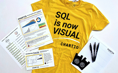 Chartio event swag early 2020 collateral company branding corporate design corporate identity event design event flyer graphic design handout swag t shirt design