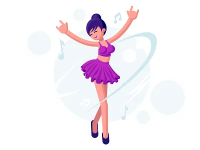 Dancing Girl babe beauty design flat flat design geomatric design geomatrical geometrical girl illustration vector
