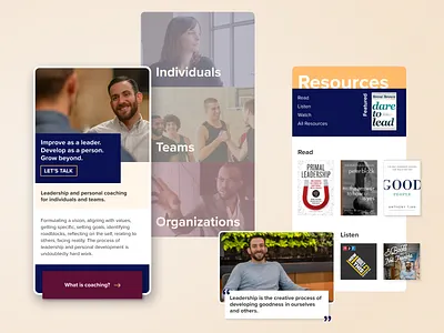 Leadership Coach Mobile Site & Identity brand identity coaching graphic design leadership coach mobile design personal brand personal branding professional development coach site design ui ux