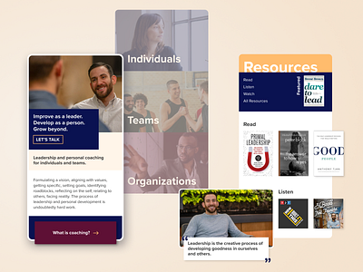 Leadership Coach Mobile Site & Identity brand identity coaching graphic design leadership coach mobile design personal brand personal branding professional development coach site design ui ux