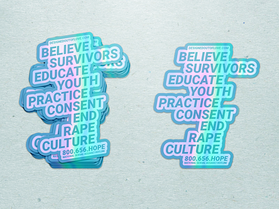 Holographic Stickers for Sexual Assault Awareness Month [SAAM] awareness believe survivors child abuse prevention month designed out of love educate youth end rape culture national sexual assault hotline national sexual assault hotline practice consent prevention sexual assault awareness month