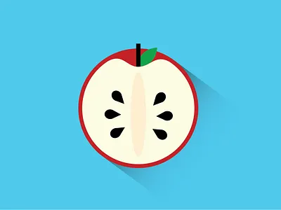 Flat Illustration Practice apple design digital fruit illustration long shadow design longshadow vector