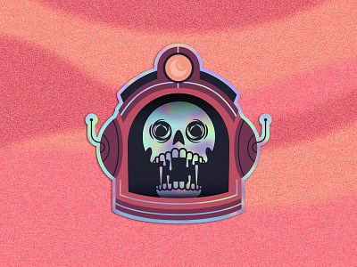 Astro Skull astro astronaut holographic skull space stickermule