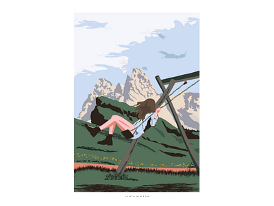 Dream character design dream dribble freedom illustration illustrations landscape mountain nature portfolio women