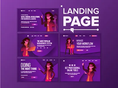 Landing Page animation app branding design illustration illustrator logo minimal ui ux