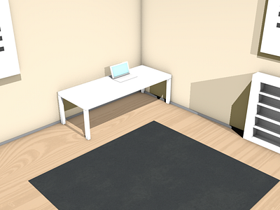 3D Room Exploration. cinema 4d laptop room