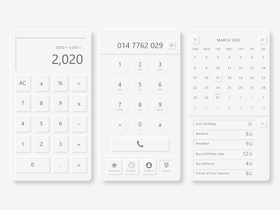 Neumorphism Utility Mobile Apps minimalist mobile app design mobile ui neumorphic neumorphism ui uidesign utility