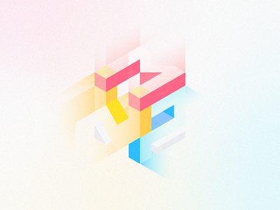 mvp blocks cmyk cyan geometic gradient isometric magenta mvp primary colors retro shapes triadic yellow