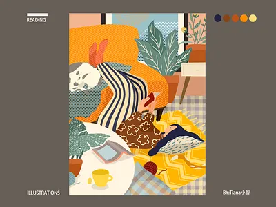 reading illustration typography