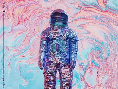 Empty Colors. 3d art 3d artist abstract album art blender colors colours cover art cover design cycles design empty glass music paint render renderzone space suit