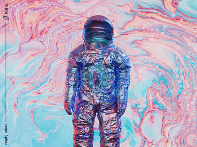 Empty Colors. 3d art 3d artist abstract album art blender colors colours cover art cover design cycles design empty glass music paint render renderzone space suit