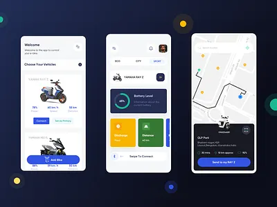 E-Bike App Concept app design electricbike mobile ui uidaily uidesign userexperiencedesign userinterface ux uxui