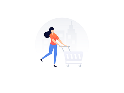 Shopping girl illustrations