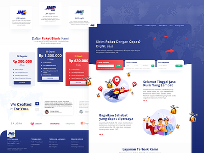 JNE - Exploreation delivery delivery service exploration express illustration landing page landing page design ui uidesign uiux user interface ux web website