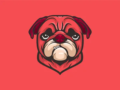 PUG artwork brandidentity branding bulldog design dog esport illustration logo mascot pug vector